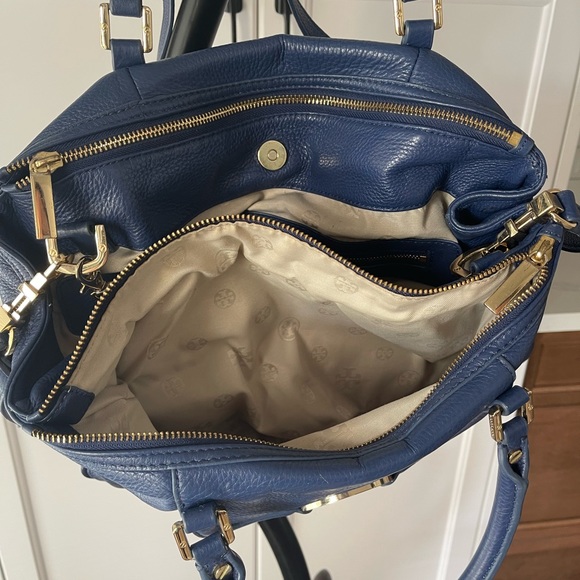 Tory Burch blue Amanda Satchel purse - Picture 3 of 7